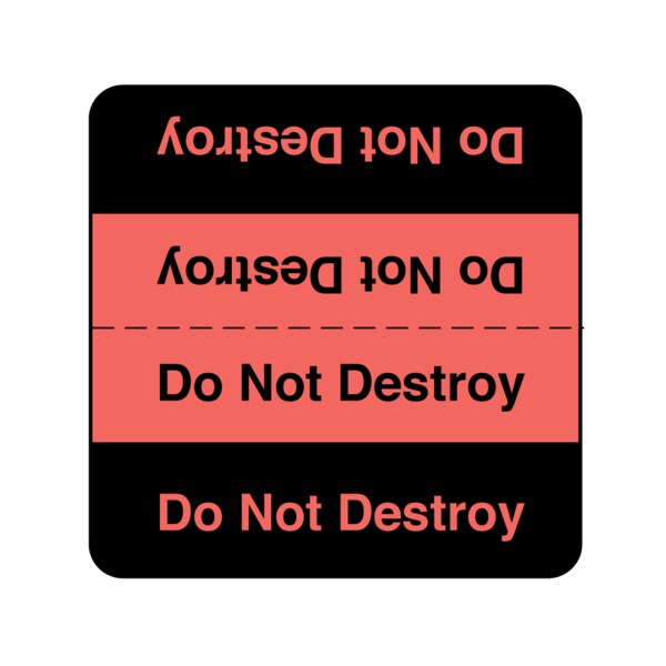 Do Not Destroy Labels - Do Not Destroy 1-7/8" x 1-7/8" Flr Red w/Black